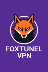 FoxCoin VPN Tunnel promotional banner with a stylized fox logo on a dark background